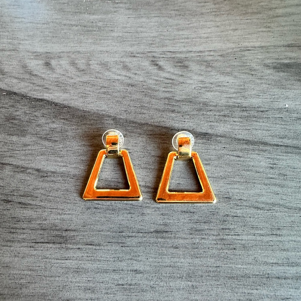 Monet Geometric Gold Earrings